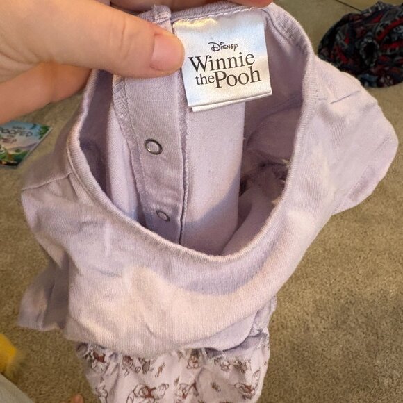 Y2K Vintage Disney Winnie The Pooh Romper Lilac Purple Baby 9 months - Picture 8 of 11